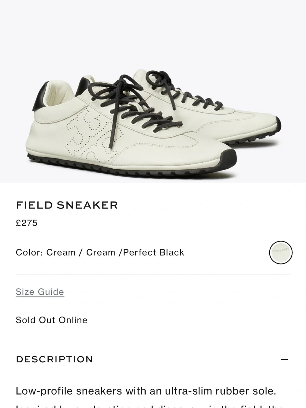 Tory Burch White Leather Sneakers with Black Accents